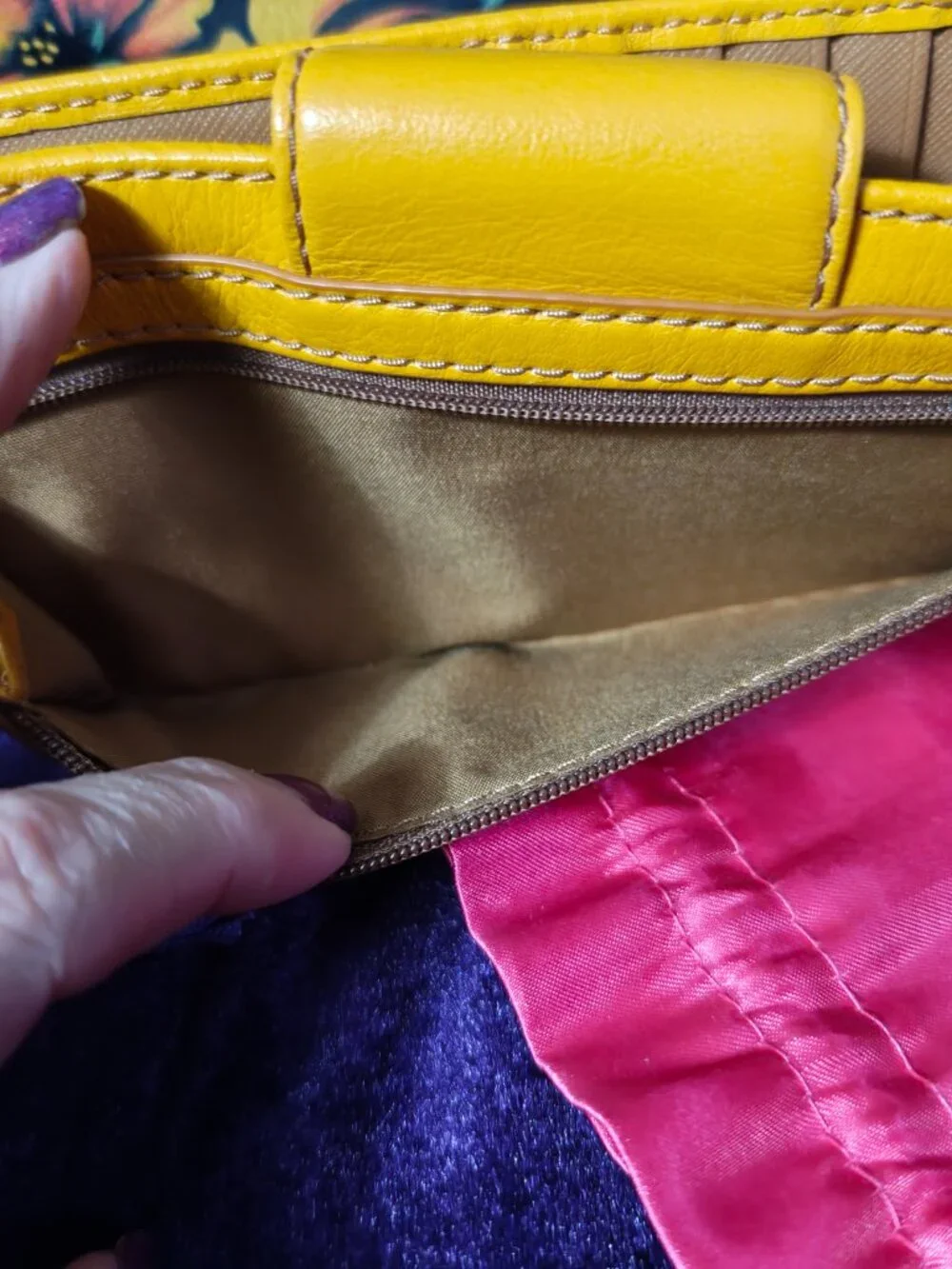 Patricia Nash Empoli Satchel in Tropical Escape & Fossil Wallet